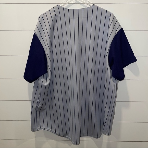 Majestic Brooklyn Cyclones Gray & Blue Pinstripe Jersey Size 2X - Picture 3 of 5